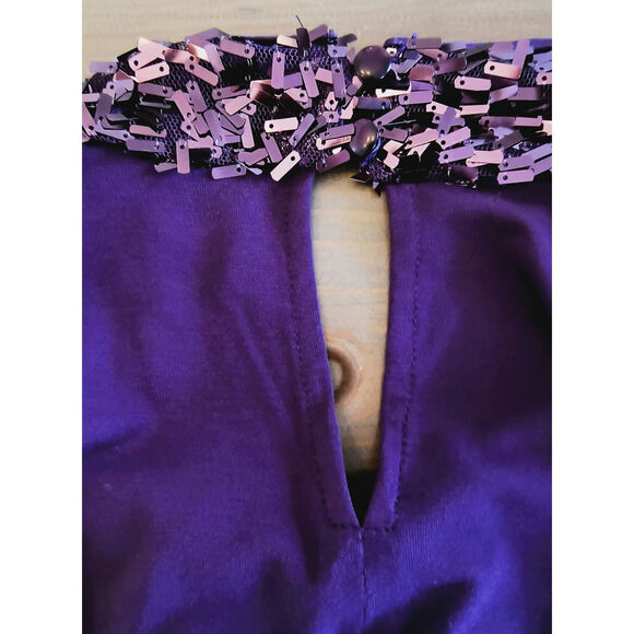 DS by Debbie Shuchat Sequin Tank Top Women's Size M Purple Sleeveless Party Cami - Picture 11 of 16